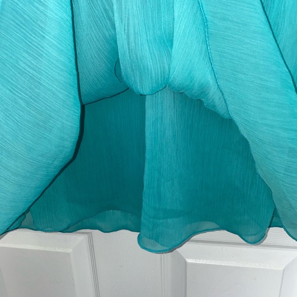 Lane Bryant 22/24 Plus Size Teal Dress Blouse with Elastic Waist - Picture 6 of 9